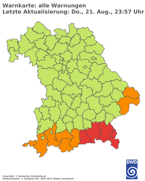 Aktuelle Wetterwarnungen für  Hannover