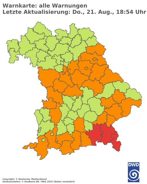 Aktuelle Wetterwarnungen für  Hannover