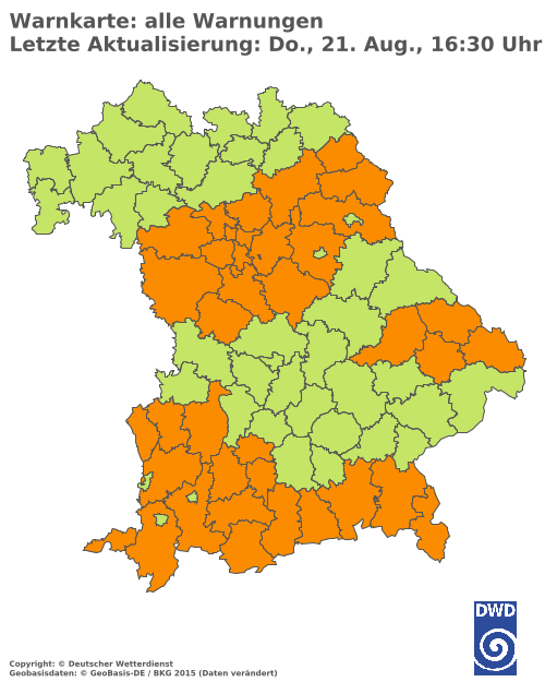 Aktuelle Wetterwarnungen für  Hannover