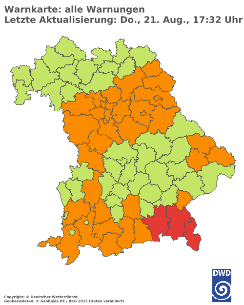 Aktuelle Wetterwarnungen für  Hannover