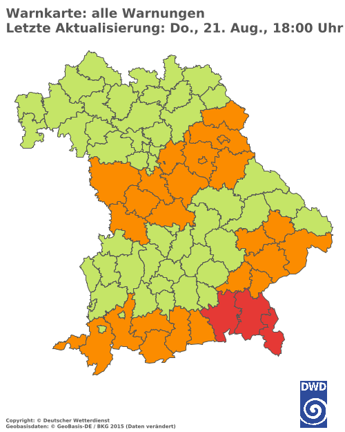 Aktuelle Wetterwarnungen für  Hannover