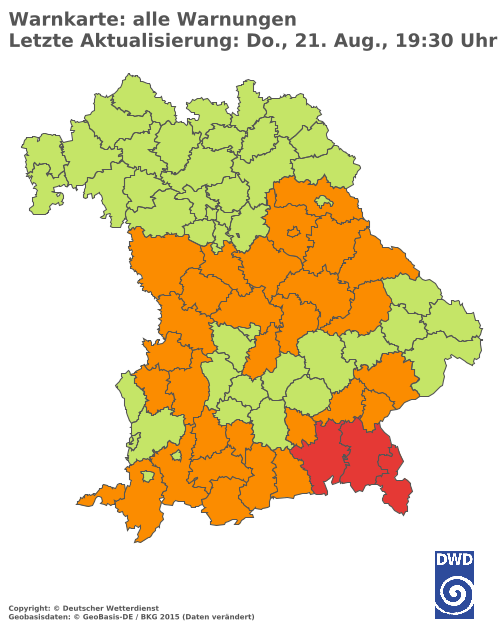 Aktuelle Wetterwarnungen für  Hannover