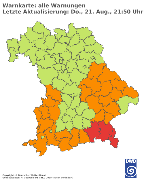 Aktuelle Wetterwarnungen für  Hannover