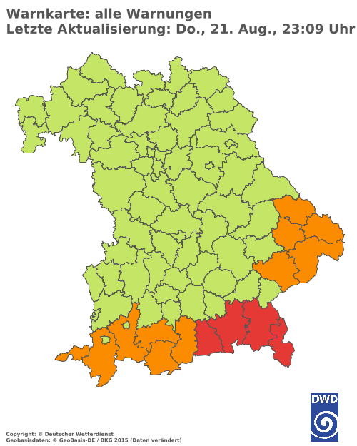 Aktuelle Wetterwarnungen für  Hannover