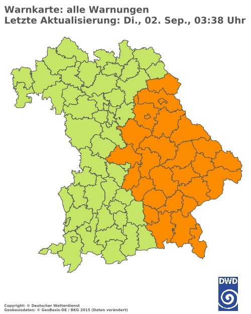 Aktuelle Wetterwarnungen für  Hannover