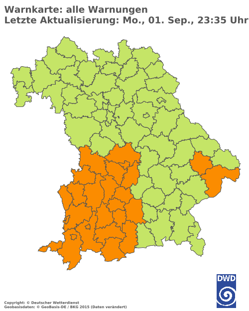 Aktuelle Wetterwarnungen für  Hannover