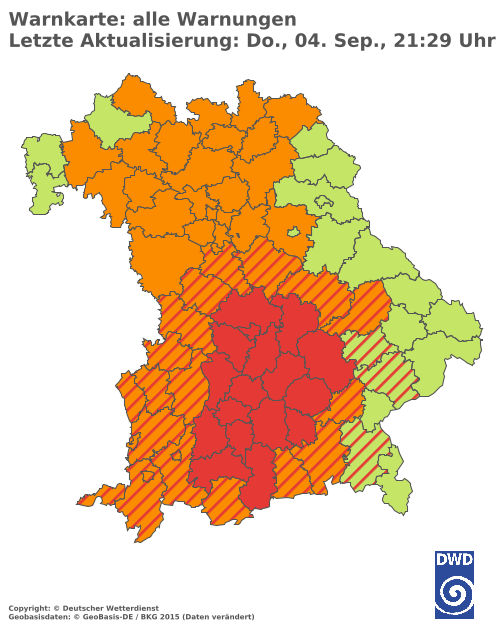 Aktuelle Wetterwarnungen für  Hannover