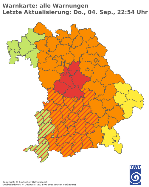 Aktuelle Wetterwarnungen für  Hannover