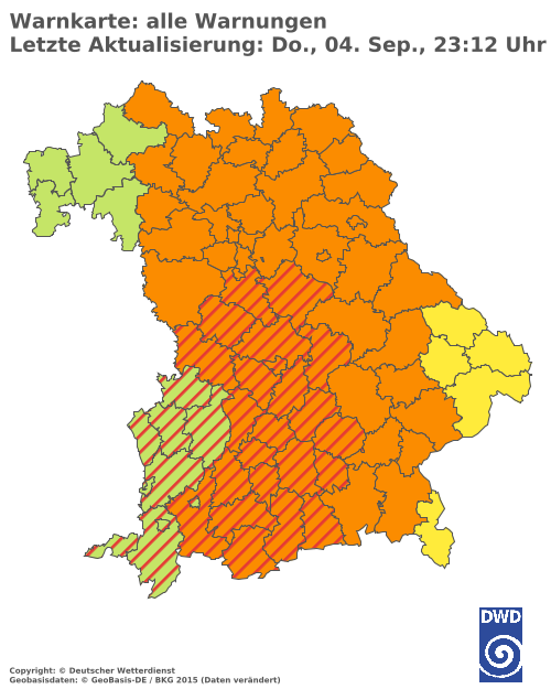 Aktuelle Wetterwarnungen für  Hannover