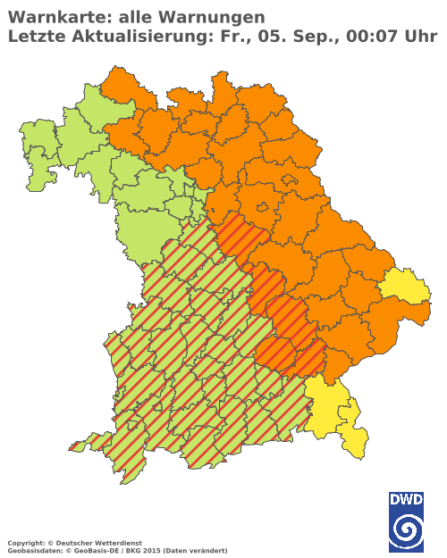 Aktuelle Wetterwarnungen für  Hannover
