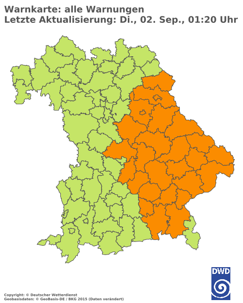 Aktuelle Wetterwarnungen für  Hannover