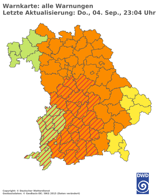 Aktuelle Wetterwarnungen für  Hannover