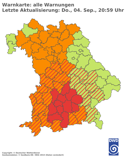 Aktuelle Wetterwarnungen für  Hannover
