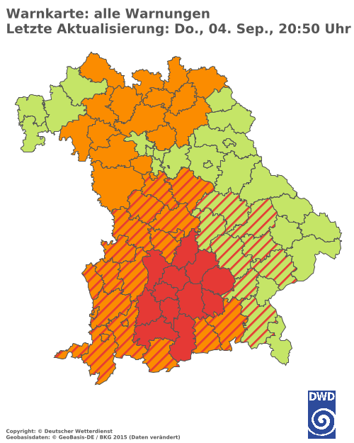 Aktuelle Wetterwarnungen für  Hannover