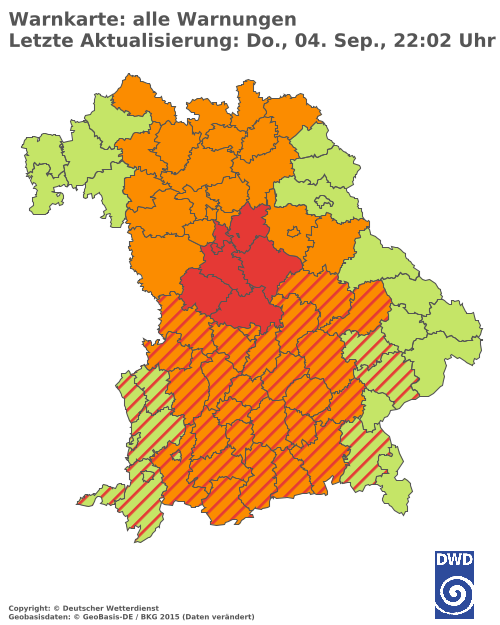 Aktuelle Wetterwarnungen für  Hannover
