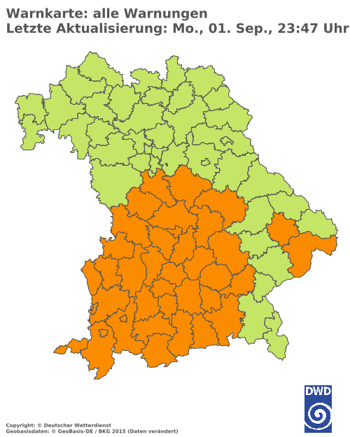 Aktuelle Wetterwarnungen für  Hannover