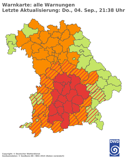 Aktuelle Wetterwarnungen für  Hannover