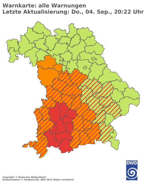 Aktuelle Wetterwarnungen für  Hannover