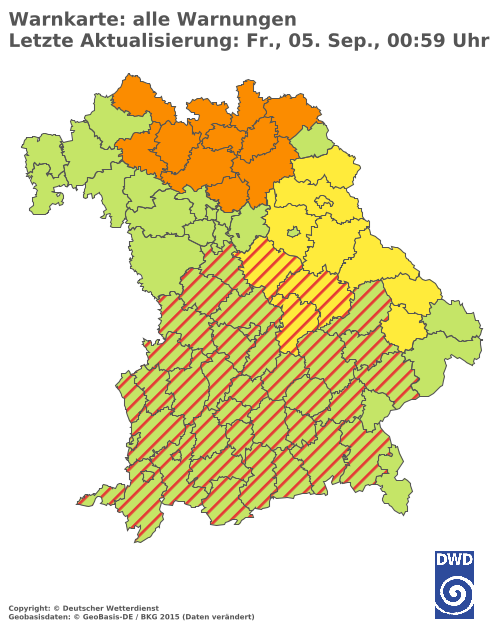 Aktuelle Wetterwarnungen für  Hannover