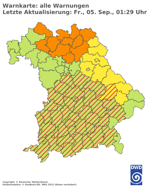 Aktuelle Wetterwarnungen für  Hannover