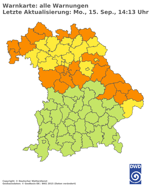 Aktuelle Wetterwarnungen für  Hannover