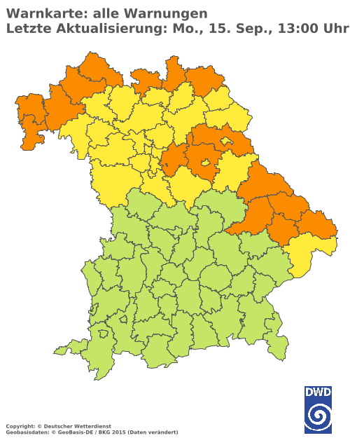 Aktuelle Wetterwarnungen für  Hannover