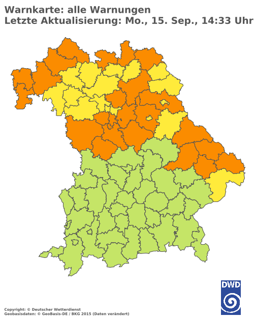 Aktuelle Wetterwarnungen für  Hannover