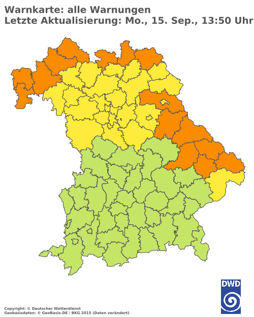 Aktuelle Wetterwarnungen für  Hannover