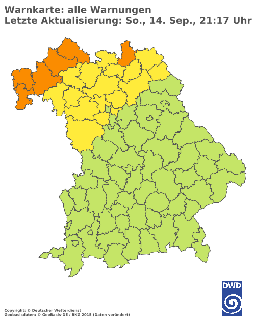Aktuelle Wetterwarnungen für  Hannover