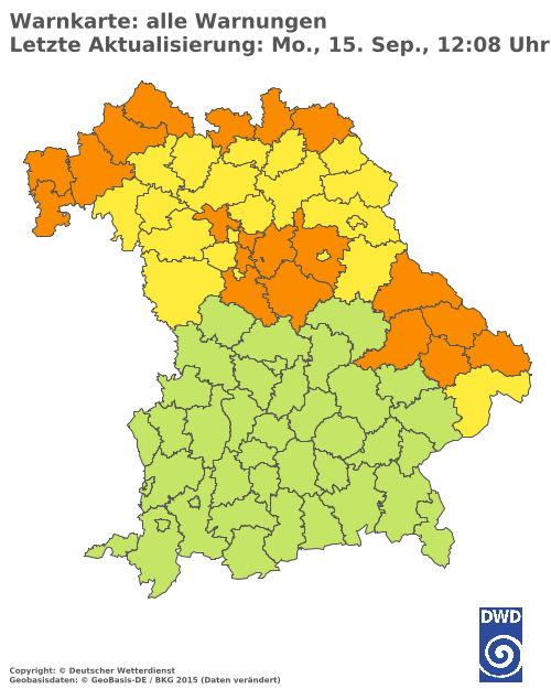 Aktuelle Wetterwarnungen für  Hannover
