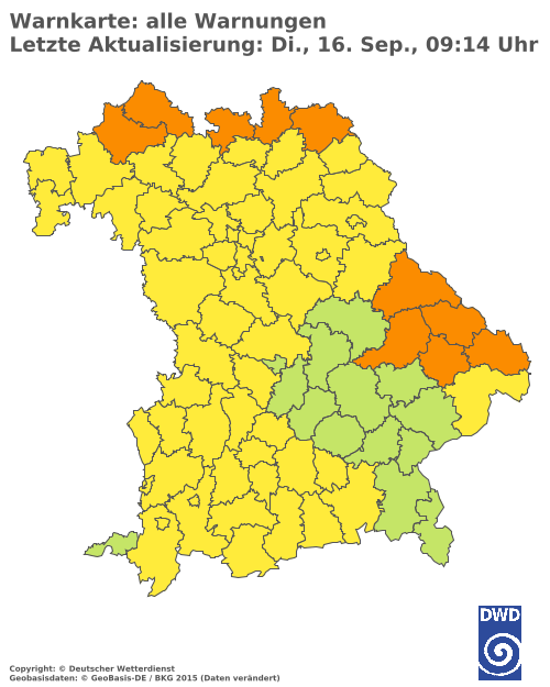 Aktuelle Wetterwarnungen für  Hannover