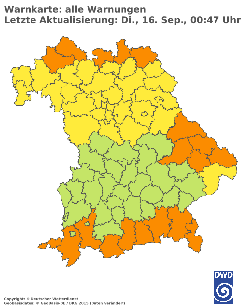 Aktuelle Wetterwarnungen für  Hannover
