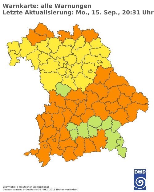 Aktuelle Wetterwarnungen für  Hannover