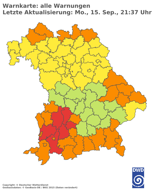 Aktuelle Wetterwarnungen für  Hannover