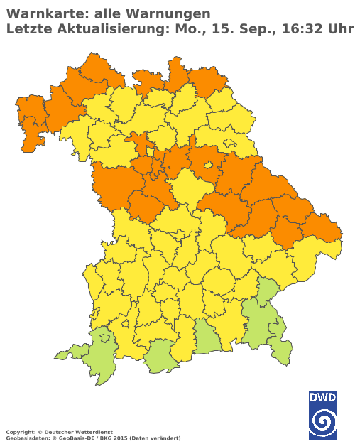 Aktuelle Wetterwarnungen für  Hannover