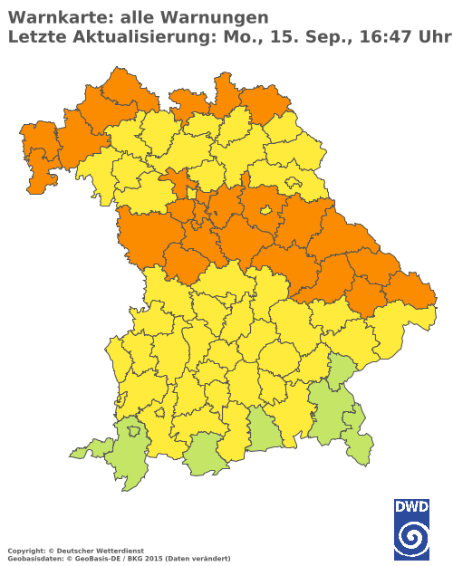 Aktuelle Wetterwarnungen für  Hannover