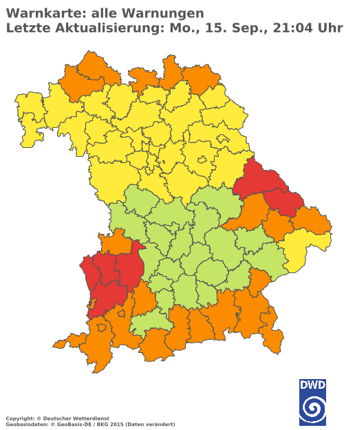 Aktuelle Wetterwarnungen für  Hannover