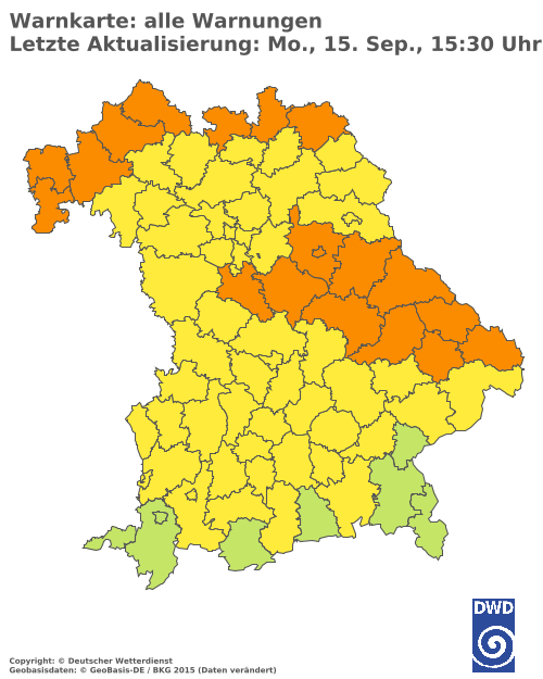 Aktuelle Wetterwarnungen für  Hannover