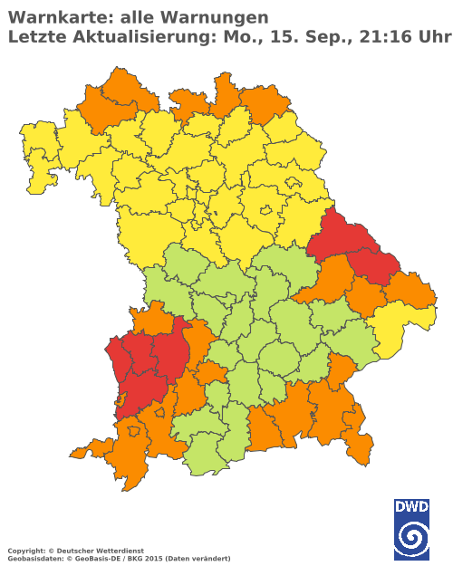Aktuelle Wetterwarnungen für  Hannover