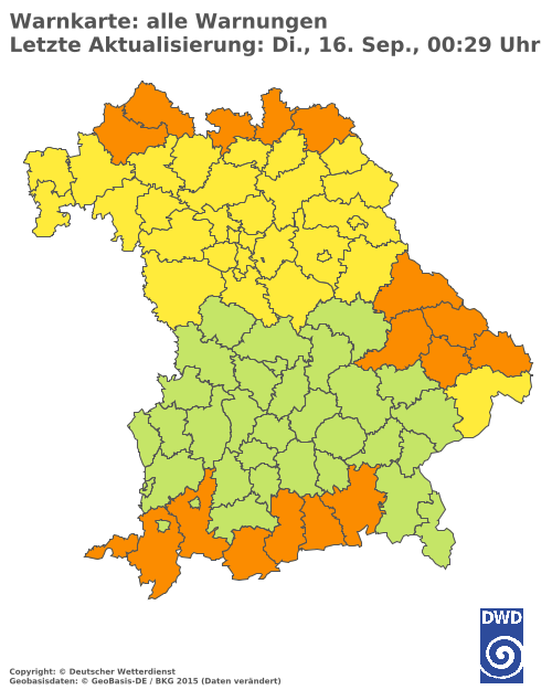 Aktuelle Wetterwarnungen für  Hannover