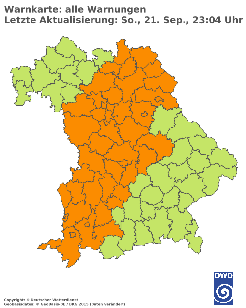 Aktuelle Wetterwarnungen für  Hannover