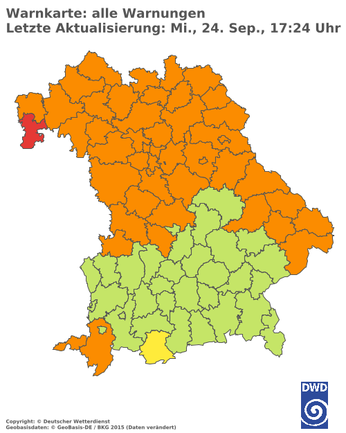 Aktuelle Wetterwarnungen für  Hannover