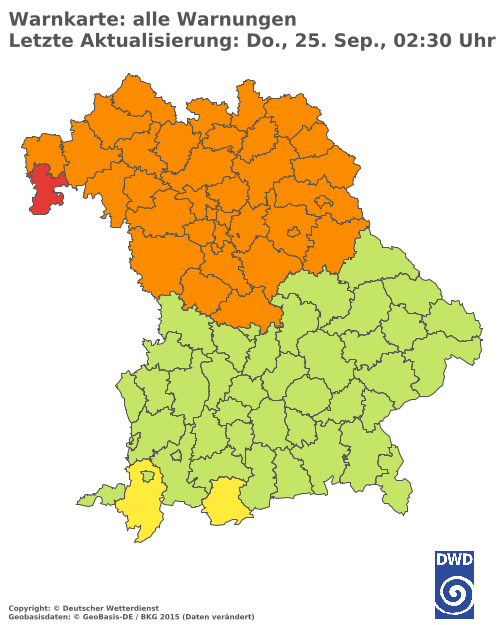 Aktuelle Wetterwarnungen für  Hannover
