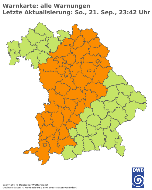 Aktuelle Wetterwarnungen für  Hannover