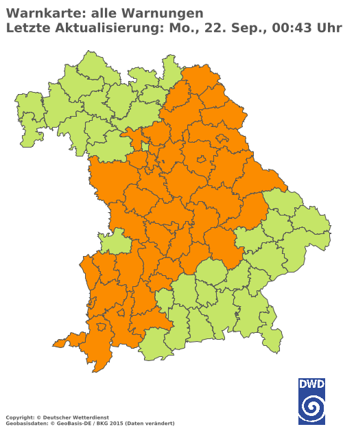 Aktuelle Wetterwarnungen für  Hannover