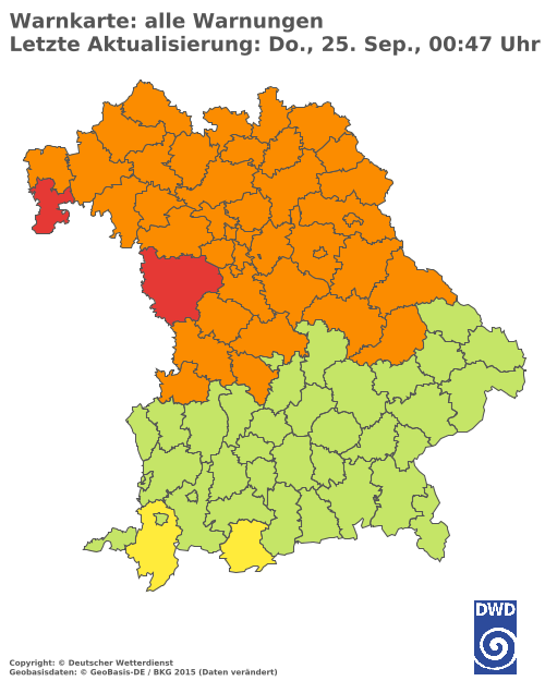 Aktuelle Wetterwarnungen für  Hannover