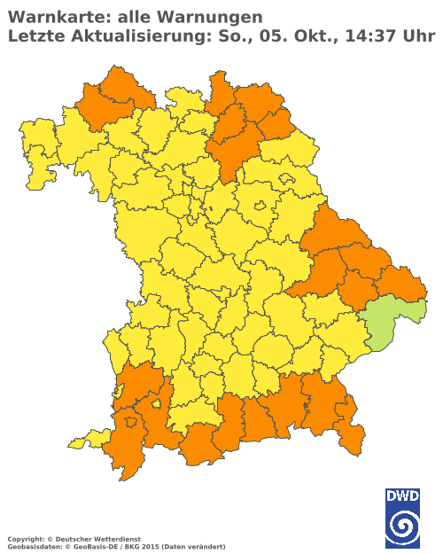 Aktuelle Wetterwarnungen für  Hannover
