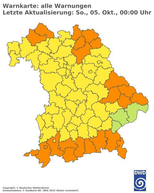 Aktuelle Wetterwarnungen für  Hannover