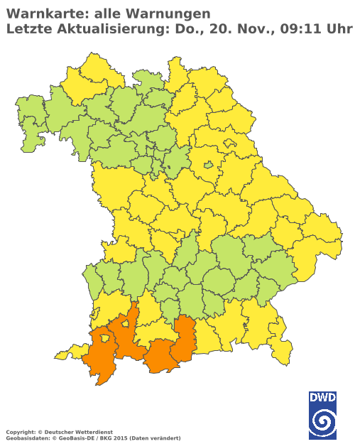 Aktuelle Wetterwarnungen für  Hannover