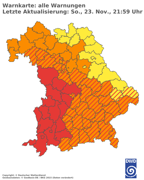 Aktuelle Wetterwarnungen für  Hannover